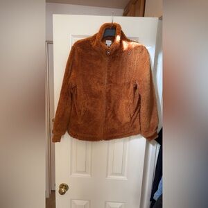 J.Crew Sherpa Teddy Zip Jacket – Rust Brown – XS – Like New